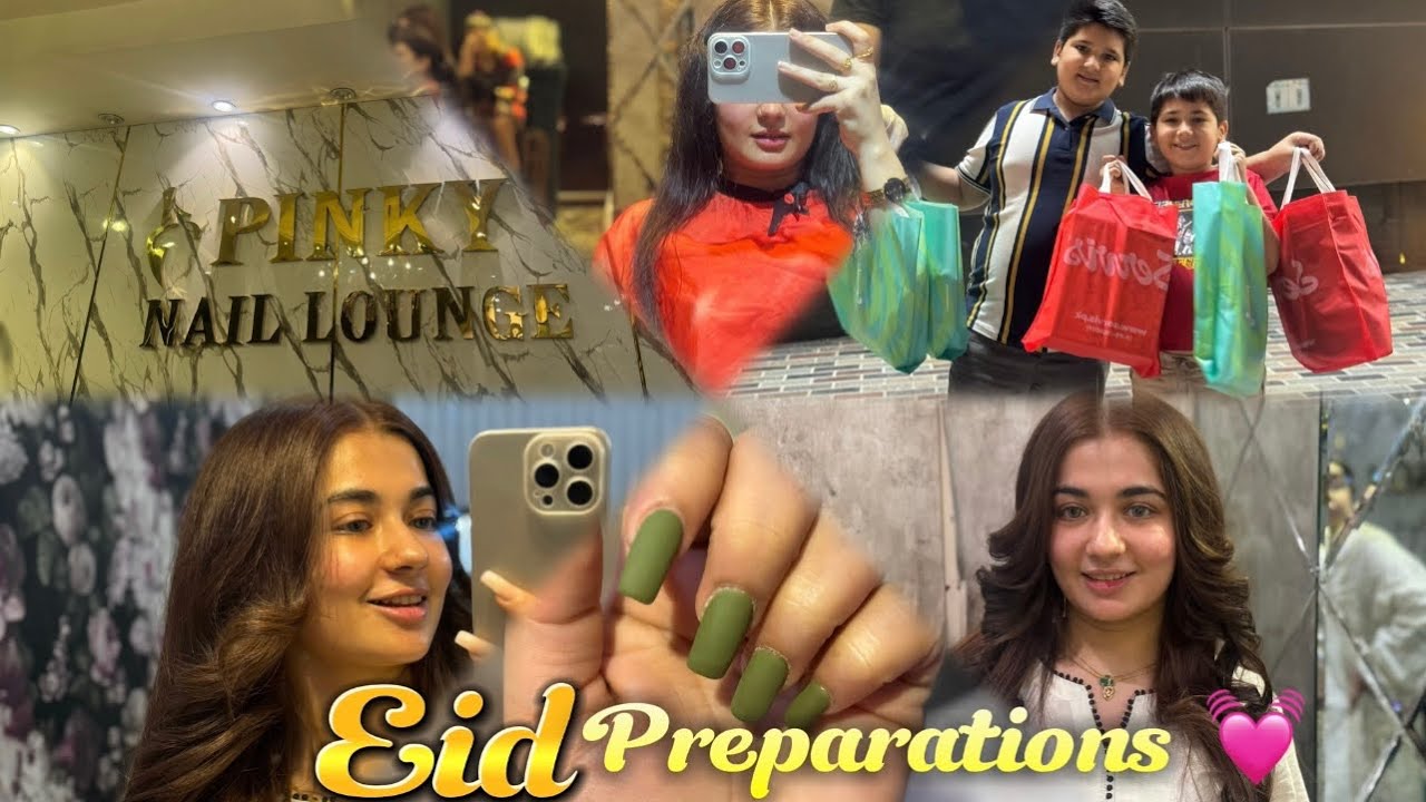 Bachu nay Eid ki Shopping kar li🛍️|Hair Colour change💓|Nails done ✔️ #Eid preparations