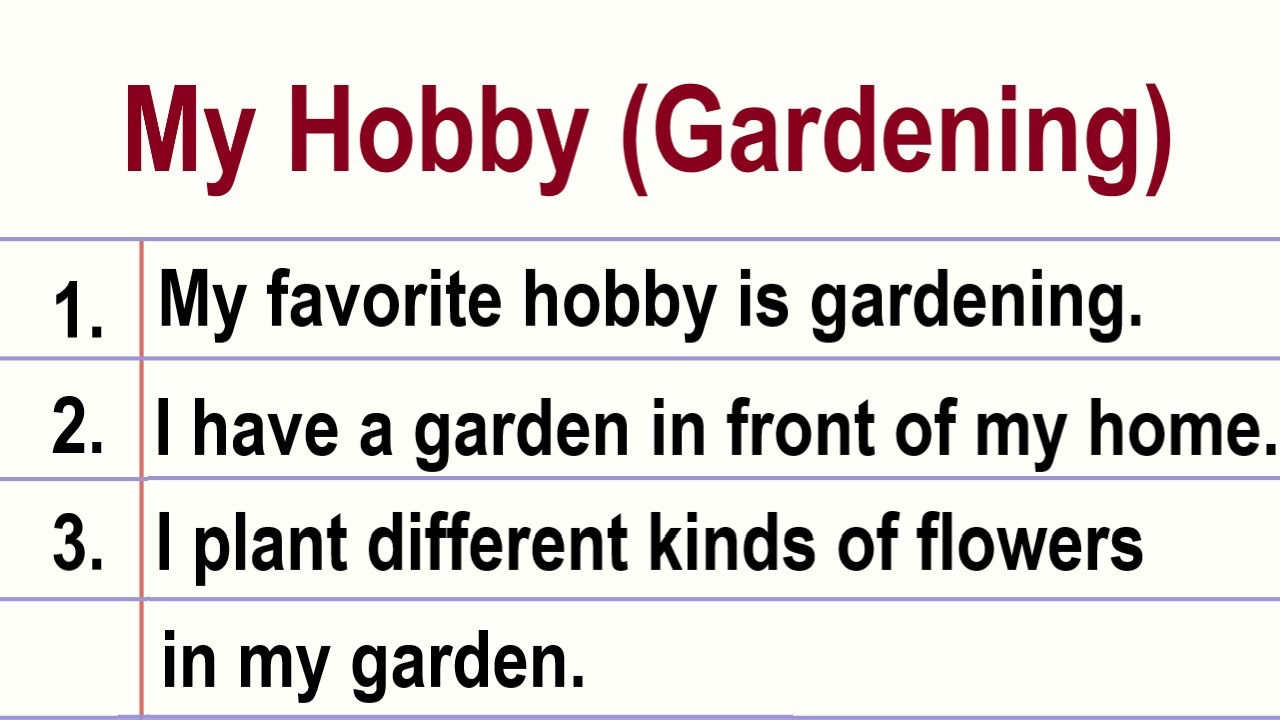 10 Lines on My Hobby Gardening in English || Essay on My Hobby Gardening