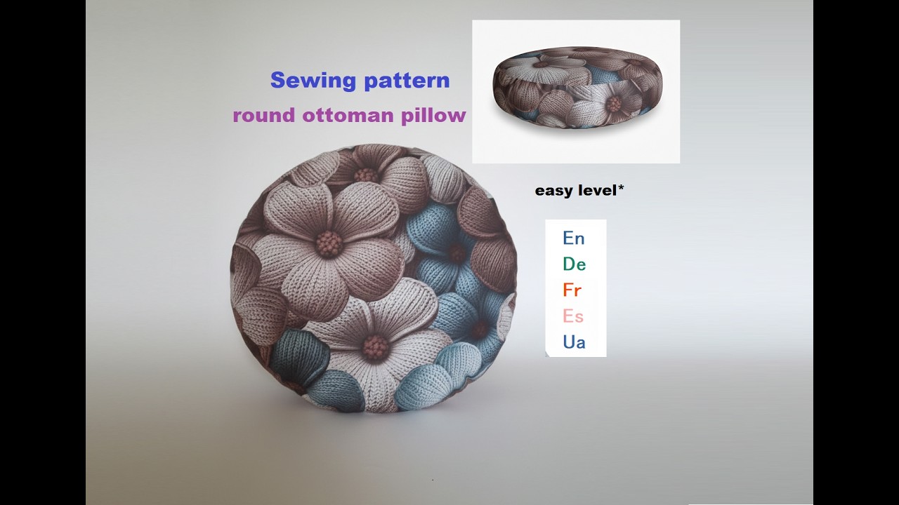 Sewing Pattern Round Throw Pillow