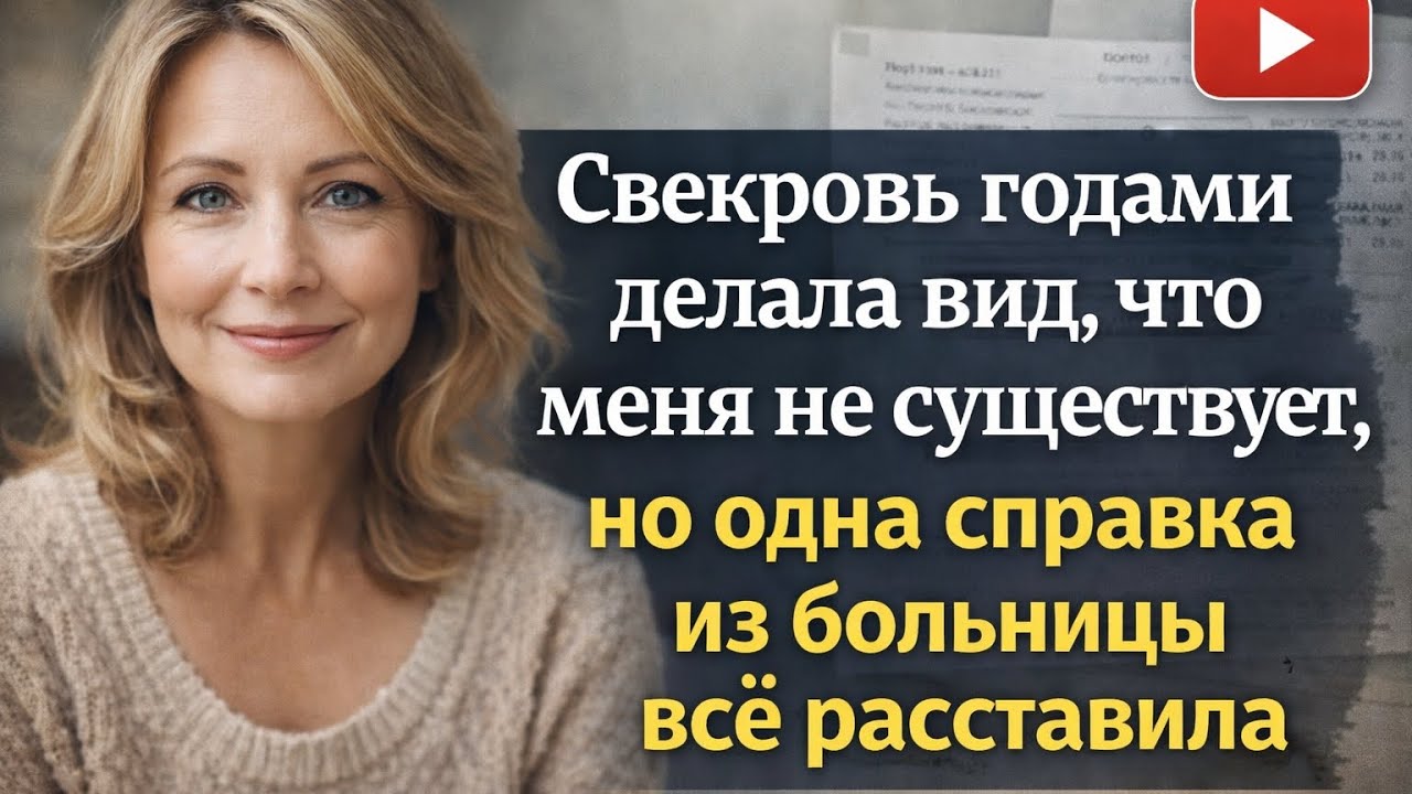 Свекровь годами делала вид, что меня не существует, но одна справка из больницы всё расставила