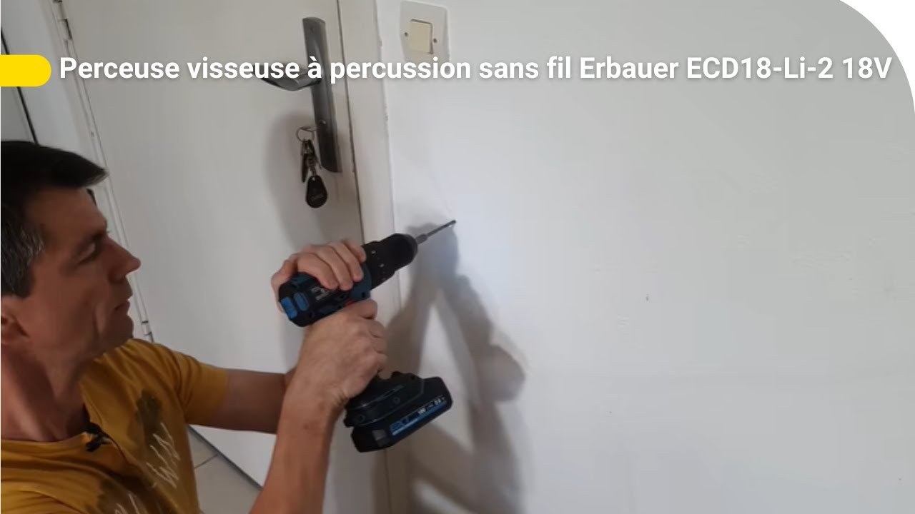 Avis consommateur : Perceuse visseuse à percussion sans fil Erbauer | Castorama
