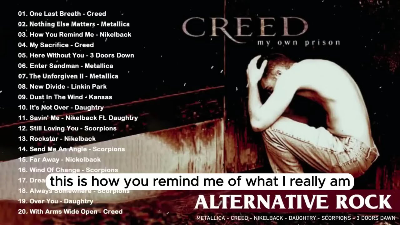 Creed, Linkin Park, Metallica, Nickelback, Green Day, Coldplay💕Alternative Rock Greatest Hits 2000'