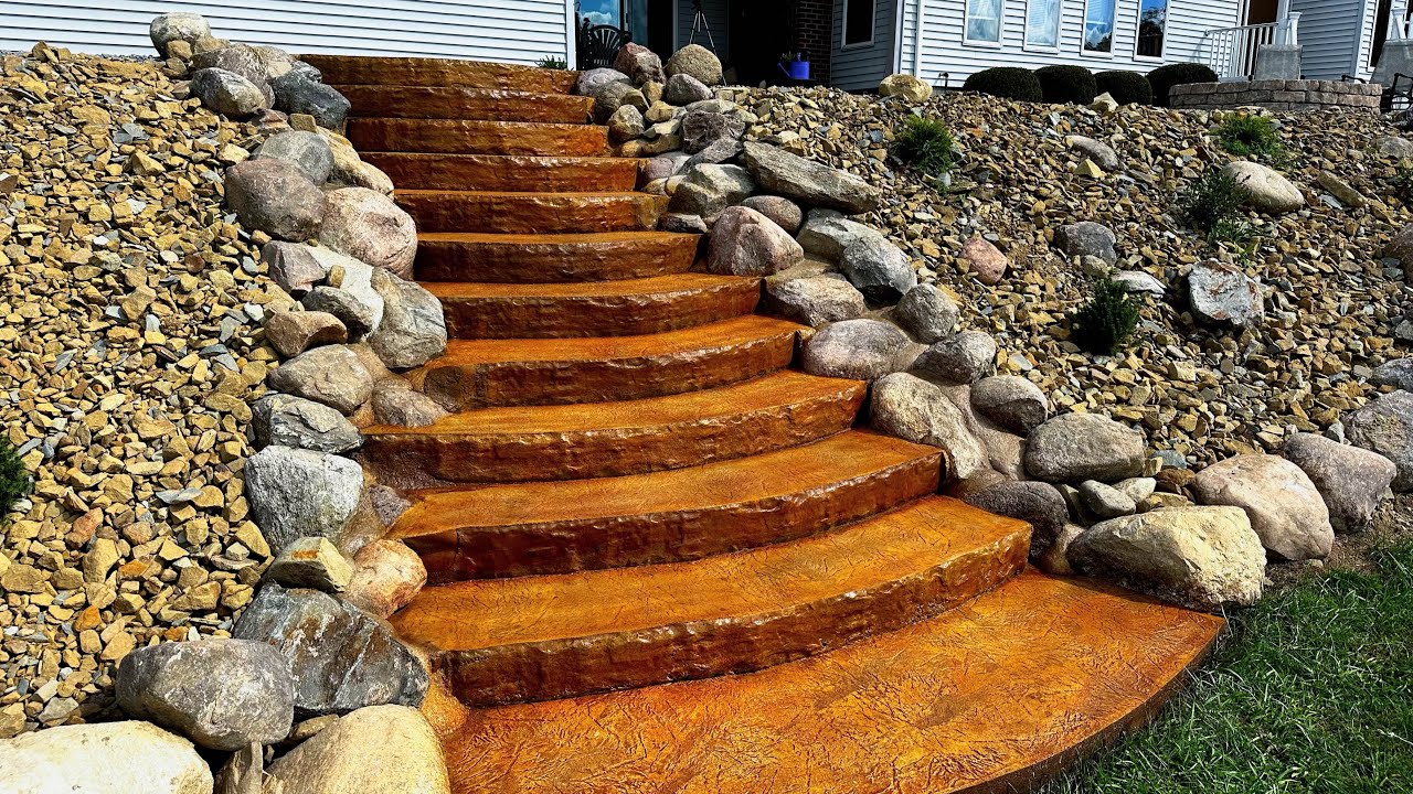 Concrete Stairs Are Colored, Sealed, And Done ✅
