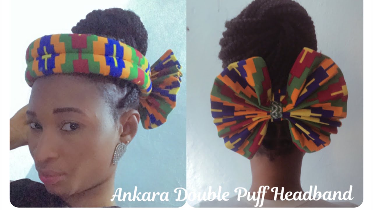 DIY How To Make Trending Instagram Aso Oke Double Puff Butterfly Headband Using Ankara Fabric