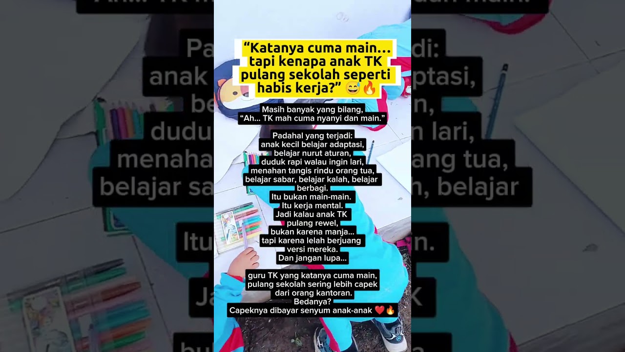 katanya cuma main tpi plg sekolah anak TK sprti abis krj 