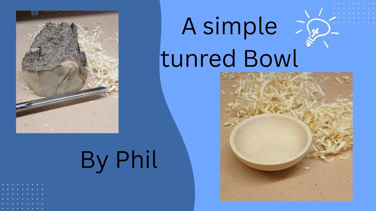 A simple turned Bowl on the lathe with Phil. made in Holly.