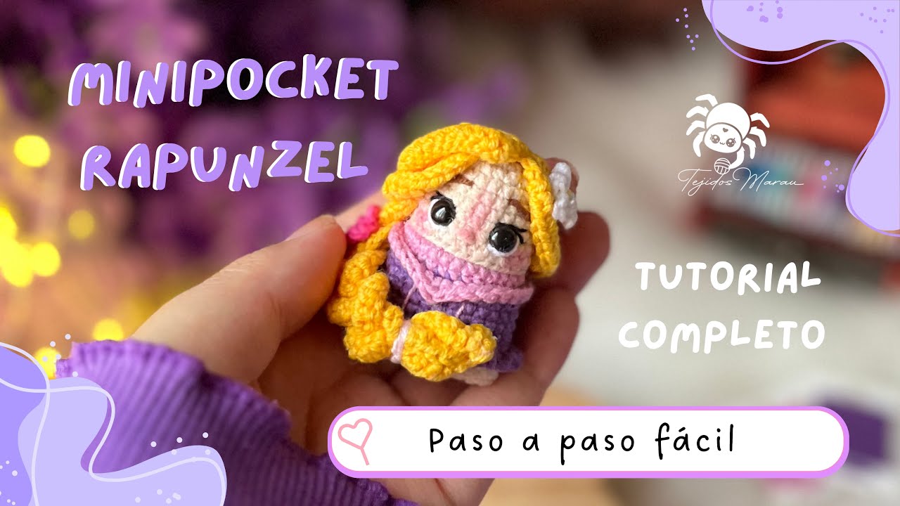 Rapunzel versión MiniPocket l Crochet paso a paso FÁCIL Y COMPLETO I SUB ENG / ESP 💜