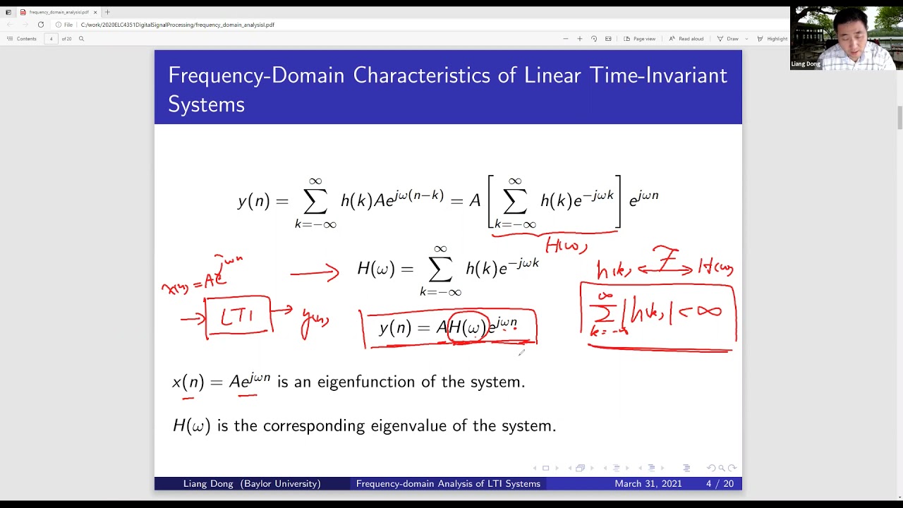 Digital Signal Processing Course (20) - Frequency-domain Analysis of Systems Part 1