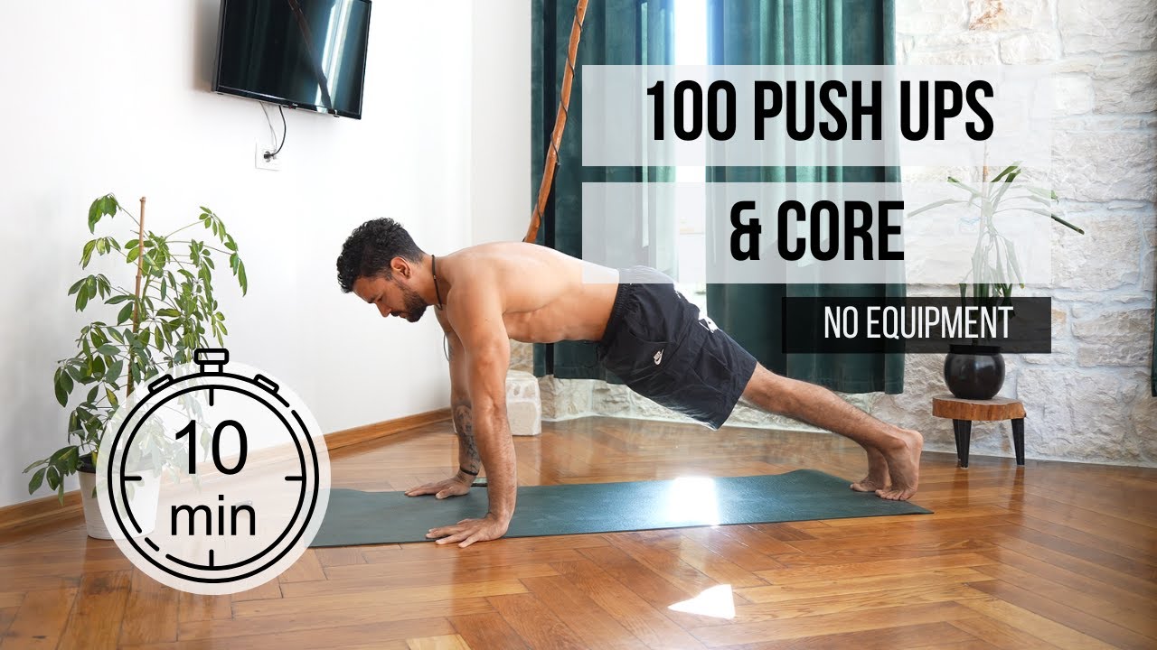 100 Push ups and Core HOME Workout - challenge | 10 Minutes | Follow Along | No equipment