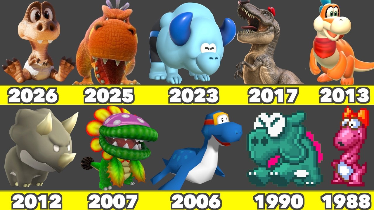 Evolution of Dinosaurs Game Graphics in Nintendo Games & Movie (1988-2026)