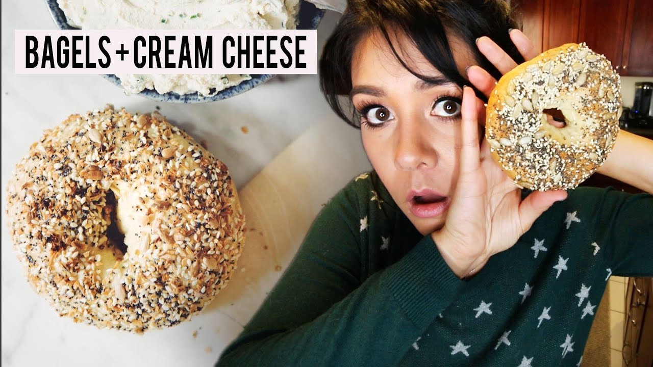 I tried making BAGELS AND CREAM CHEESE from scratch!  (hotforfood recipe)  | Tasty Tuesday