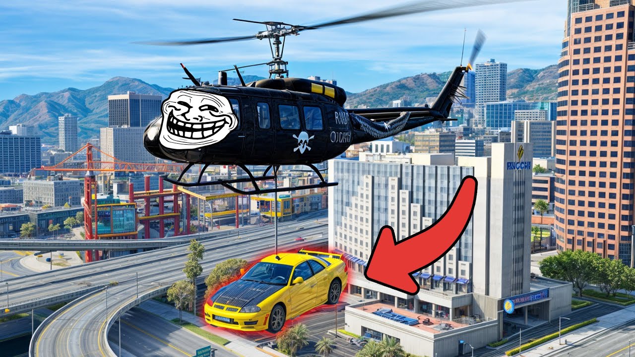 Peguei o carro dos players com um helicóptero e desmontei no GTA RP! 😂
