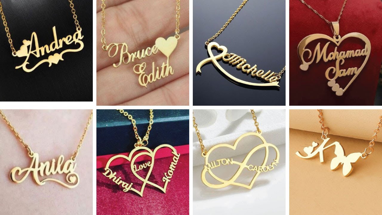 Gold Trendy Name Locket  Ideas / Latest Gold Name Pendant Designs 2023 | 