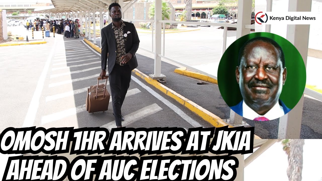 RAILA LAZIMA ASHINDE! Omosh 1HR Arrives at JKIA as He Heads to Addis Ababa Ahead of AUC Elections!