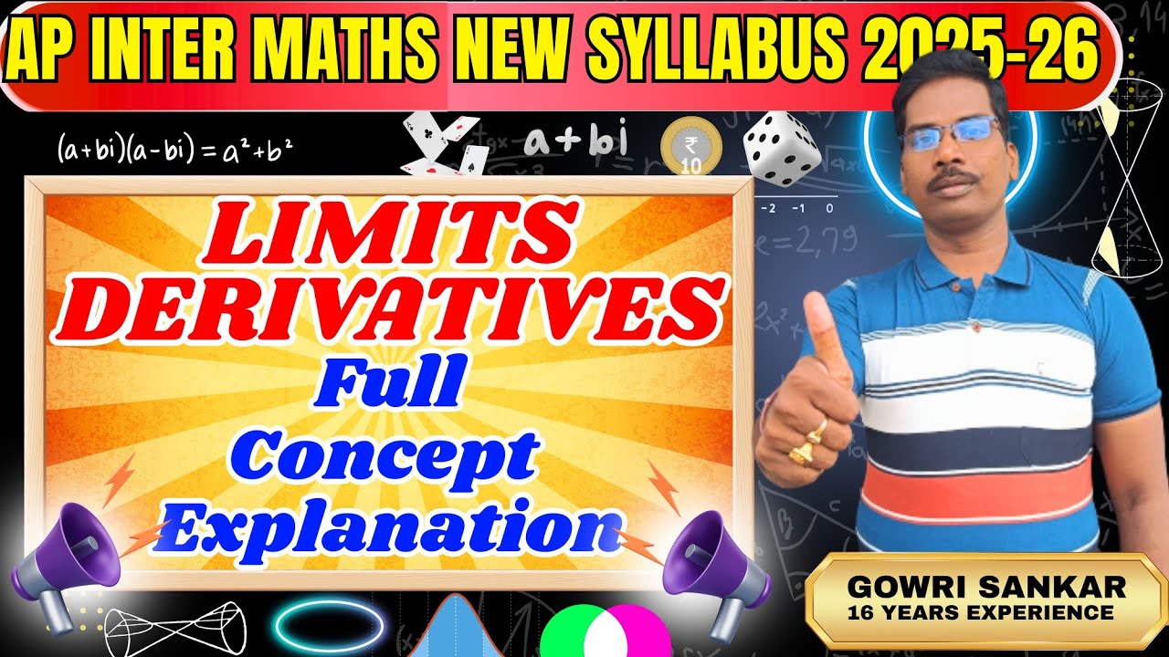 AP Intermediate Maths New Syllabus| Chapter-6|| Limits and Derivatives  Full Concept|| Must watch vi