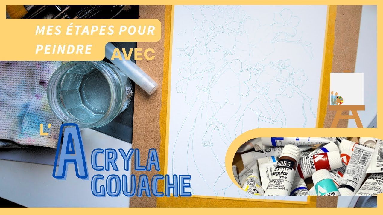 Mes étapes pour peindre avec l'acryla gouache