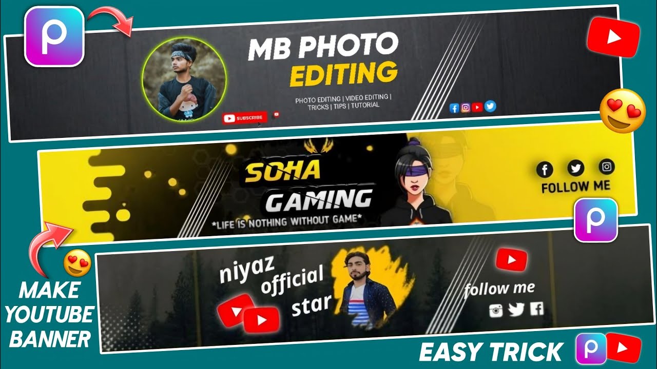 How to make youtube banner in picsart 🔥 | youtube banner kaise banaye | youtube banner