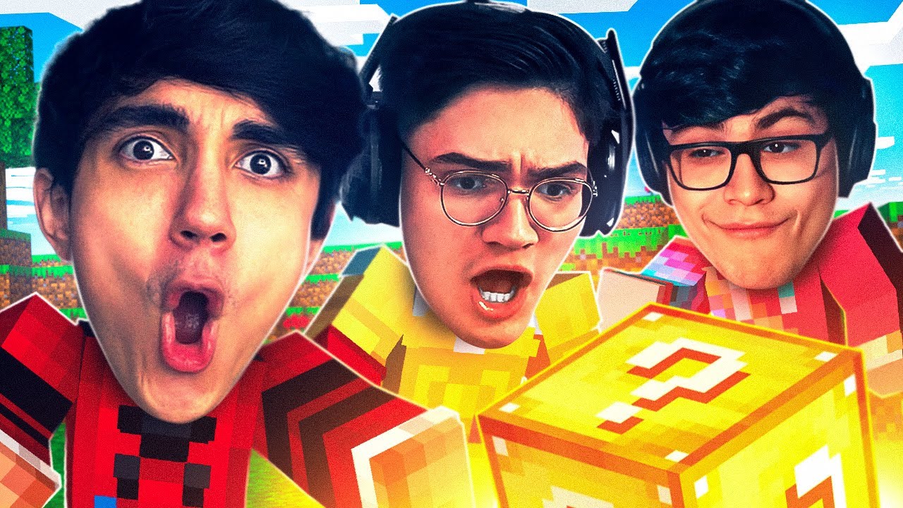 LUCKY BLOCKS EN MINECRAFT CON EL MCTRIO | Roier