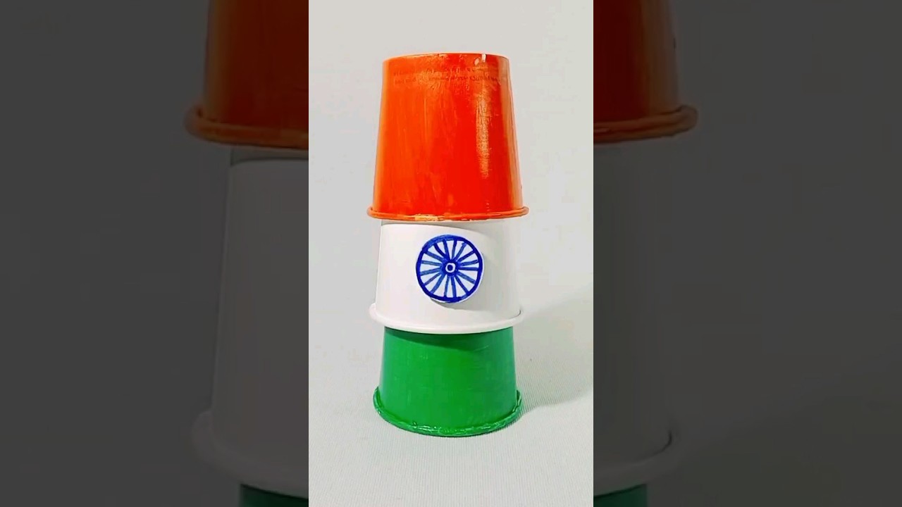 India flag crafts with paper cup 