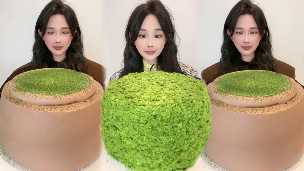 Asmr🍰Eating Butterfly Pea Matcha Melaleuca🍰 (Soft And Waxy Sound) 크림丨먹방丨Mukbang丨Satisfying丨Eatings