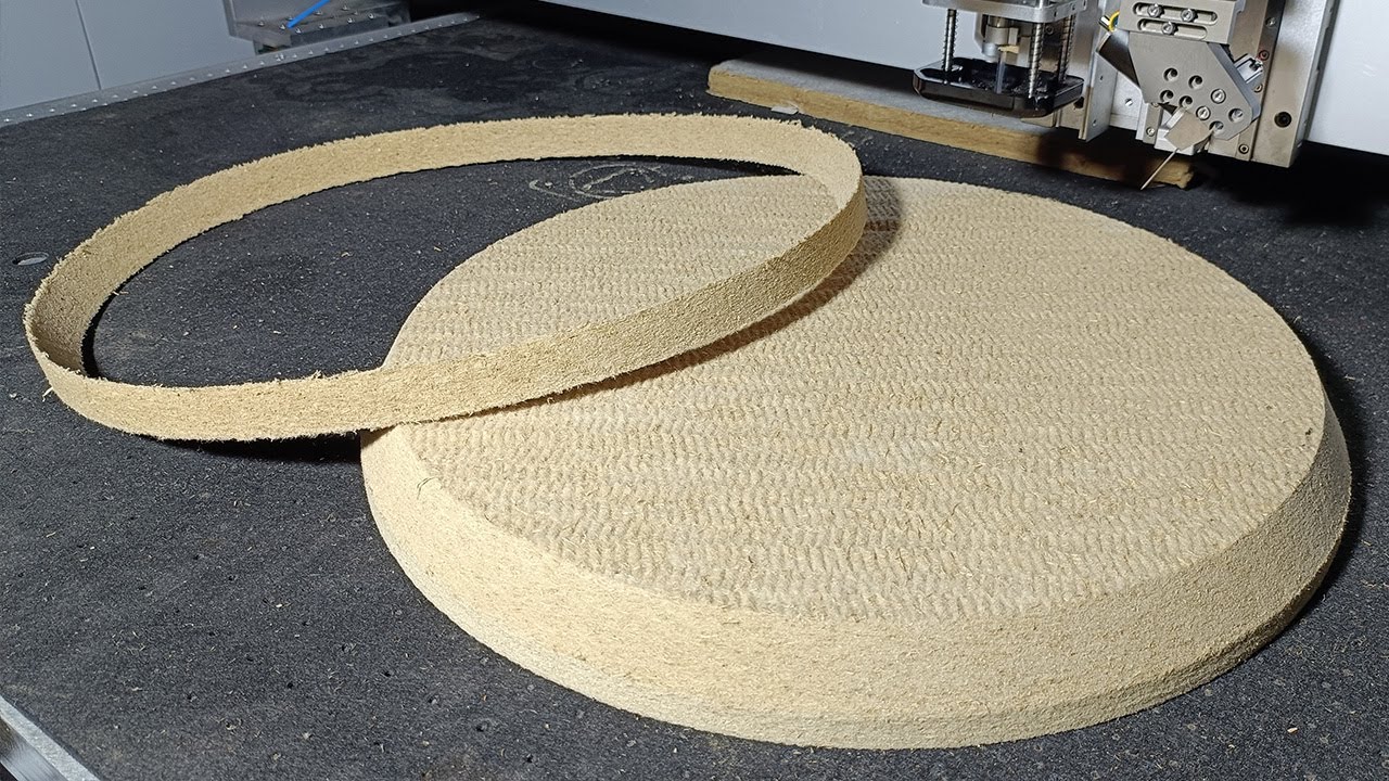 60°Grooved 40mm Wood Wool Rigid Insulation Board  with AMOR CNC | Grooving Depth 26mm