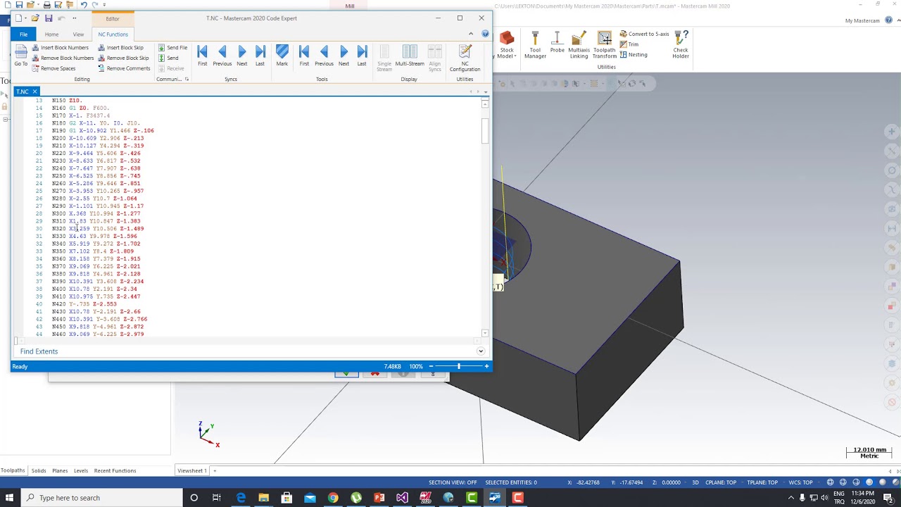 Mastercam in A minute Contour Ramp Linearize