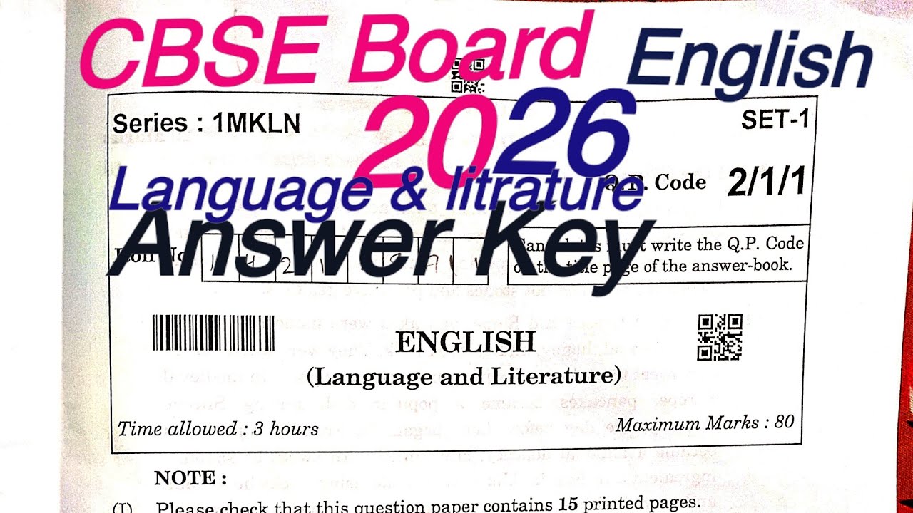 Class 10th English CBSE Board 2026Answer Key/Short solution, detailed solution with full concept....