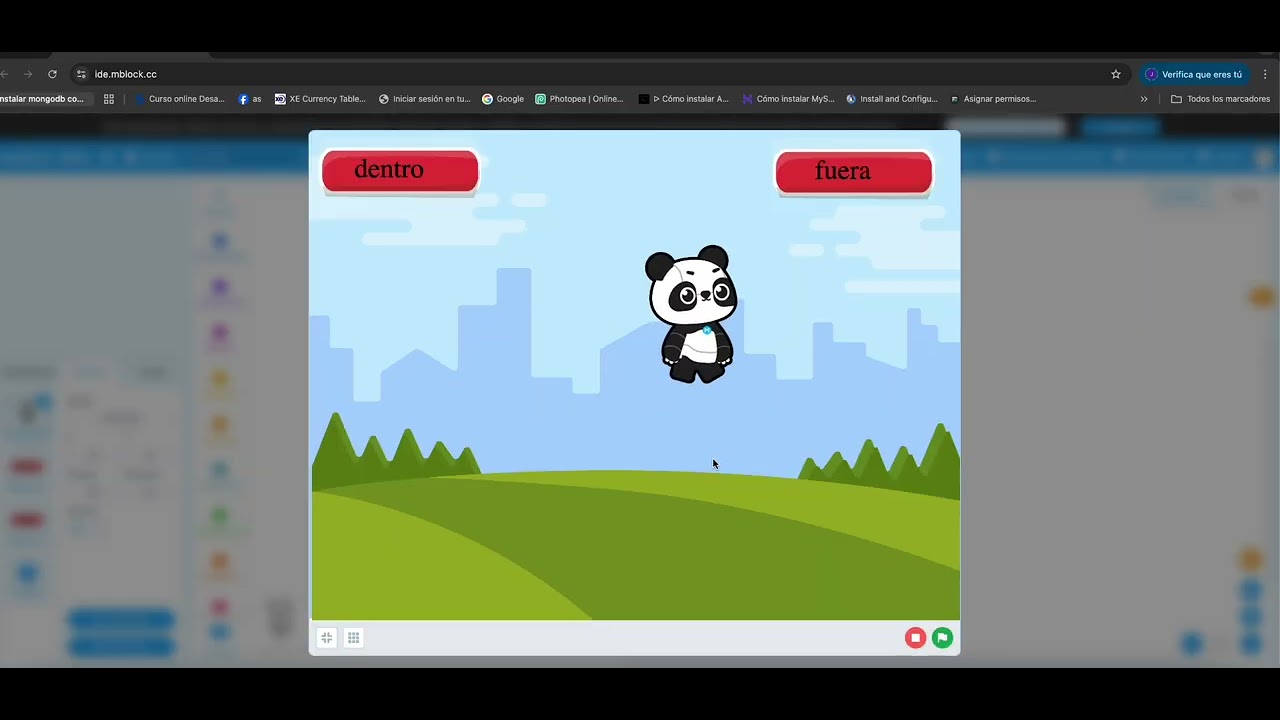 programar en mblock o makeblock como cambiar fondo caminar a los personajes y hablar