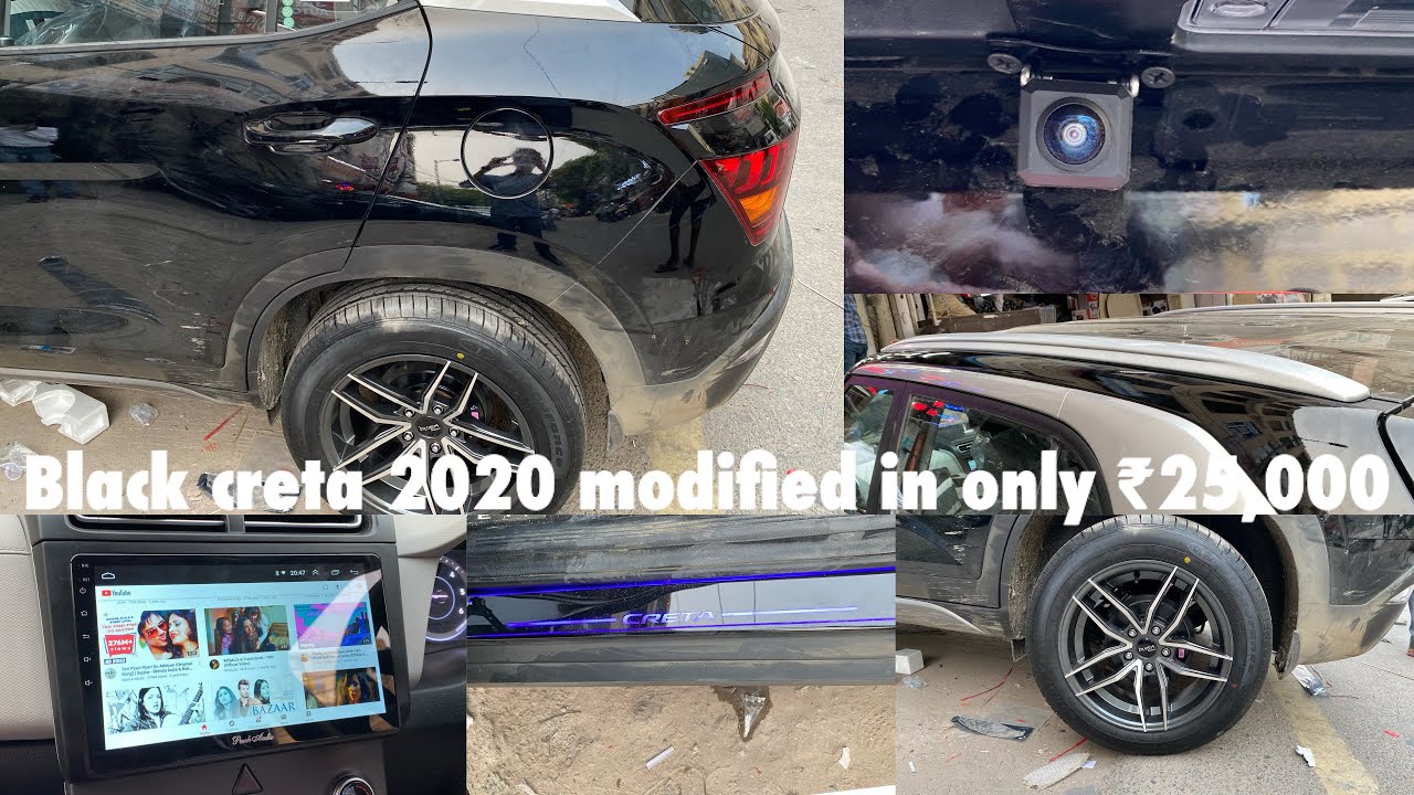 Black creta 2020 modified | android stereo in new creta 2020 | cheap seat covers for new creta 2020