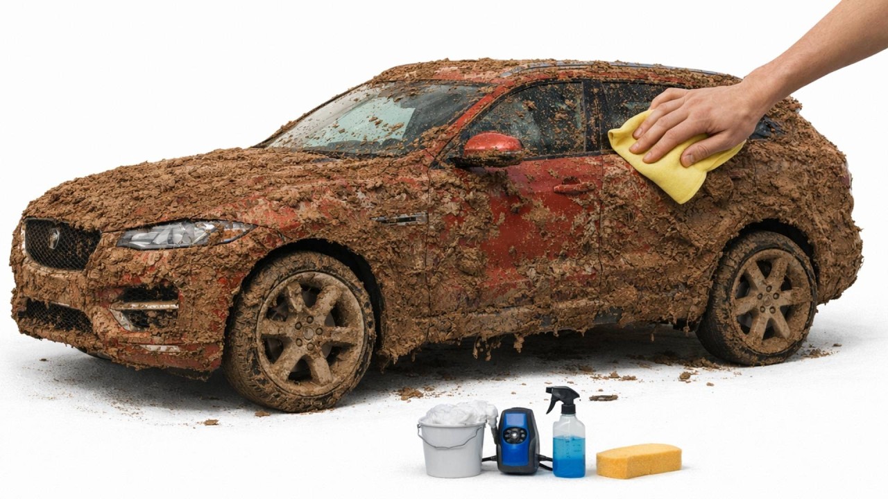 Super Realistic Cleaning of a 124 Jaguar F Pace After an Extreme Off-Road Adventure 🥵