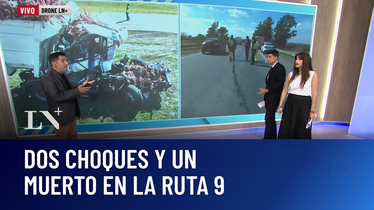 Doble choque y un muerto en ruta 9; cuatro vehículos involucrados