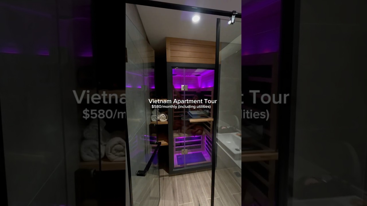 2bed 2bath + SAUNA for $580😱 #apartmenttour #shorts #vietnam #travel
