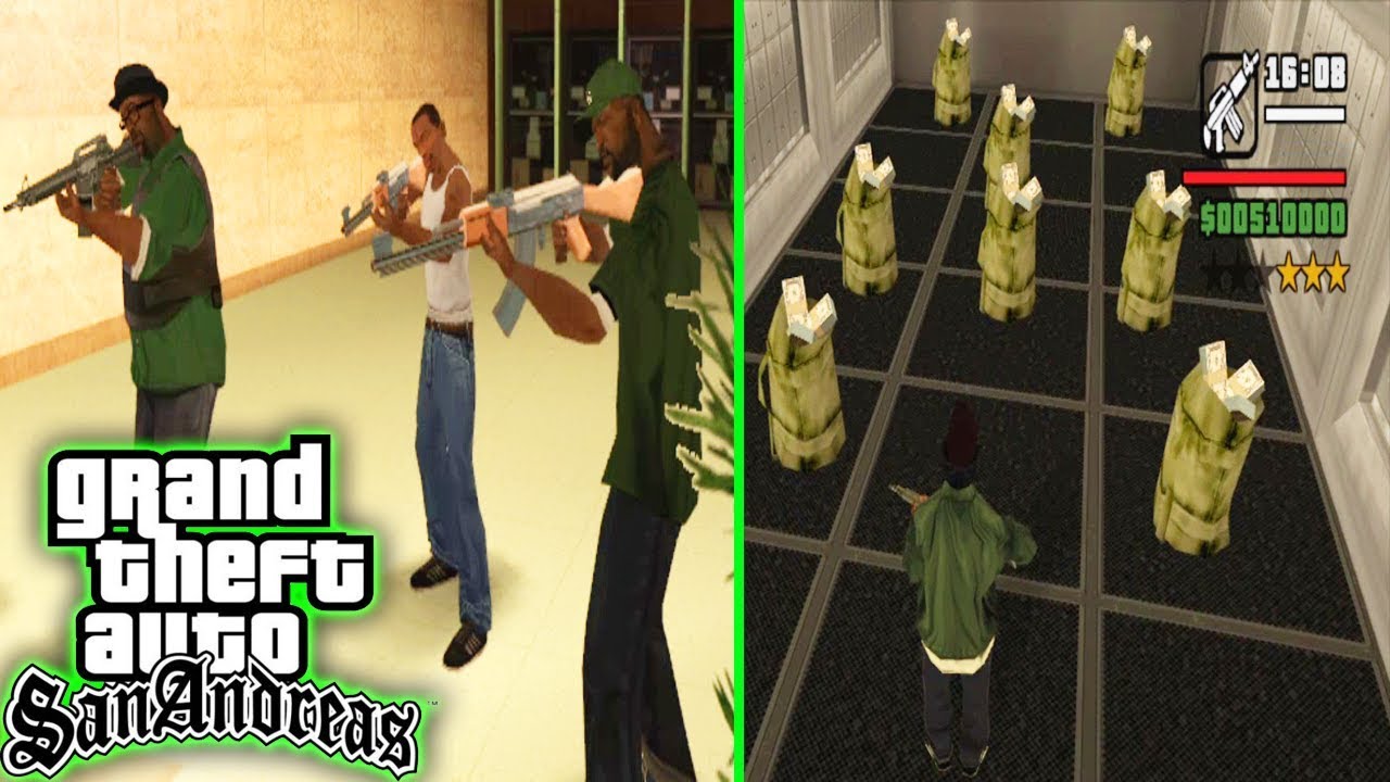 اكبر عملية سرقة بنك في تاريخ قراند سان اندرياس 💰 💸 GTA San Andreas Bank Heist