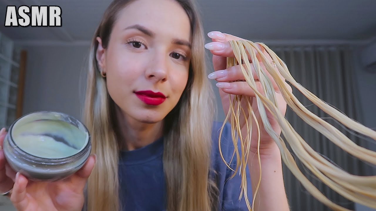 ASMR - HIDRATANDO SEU CABELO DE VERDADE 💇🏼‍♀️ *sons reais*