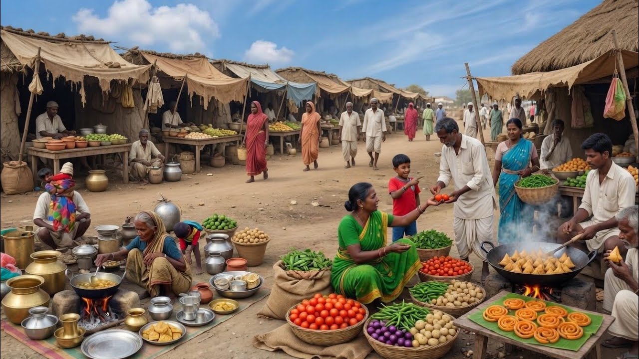 Indian Market & Hard Village Lifestyle | Traditional Street Market Life