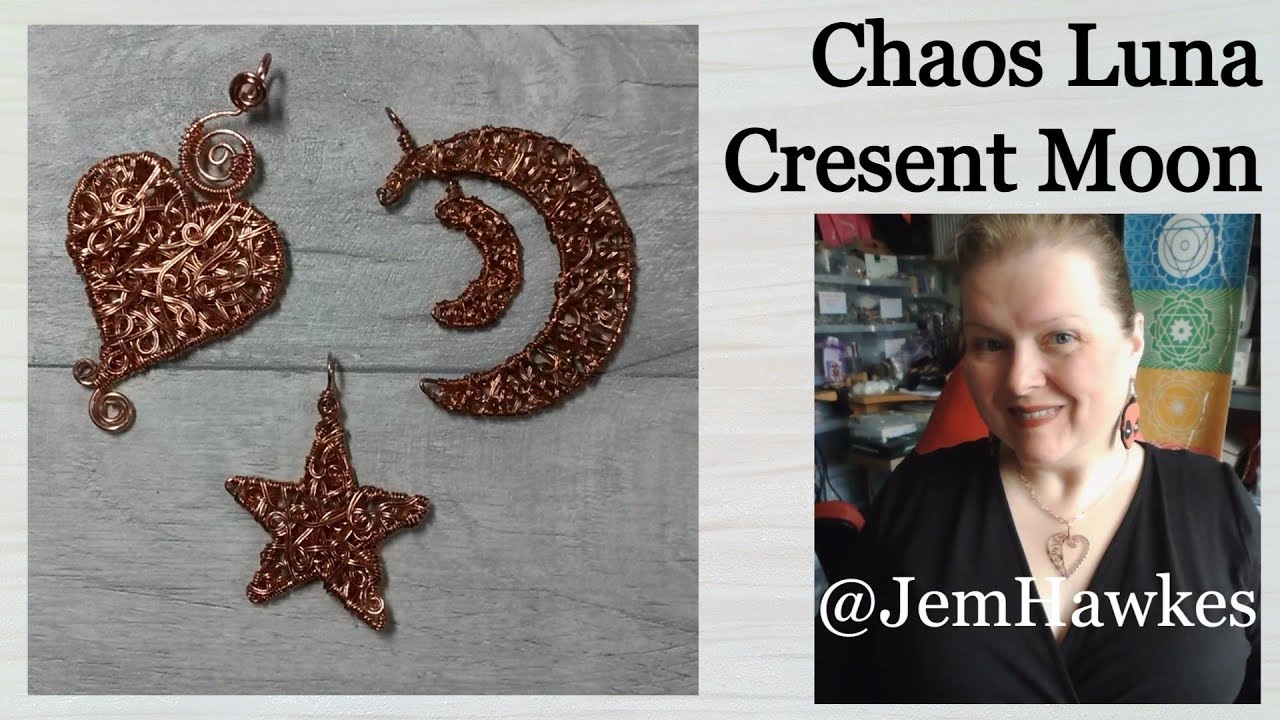Chaos Crescent Moon Pendant Easy Wire Tutorial by Jem Hawkes
