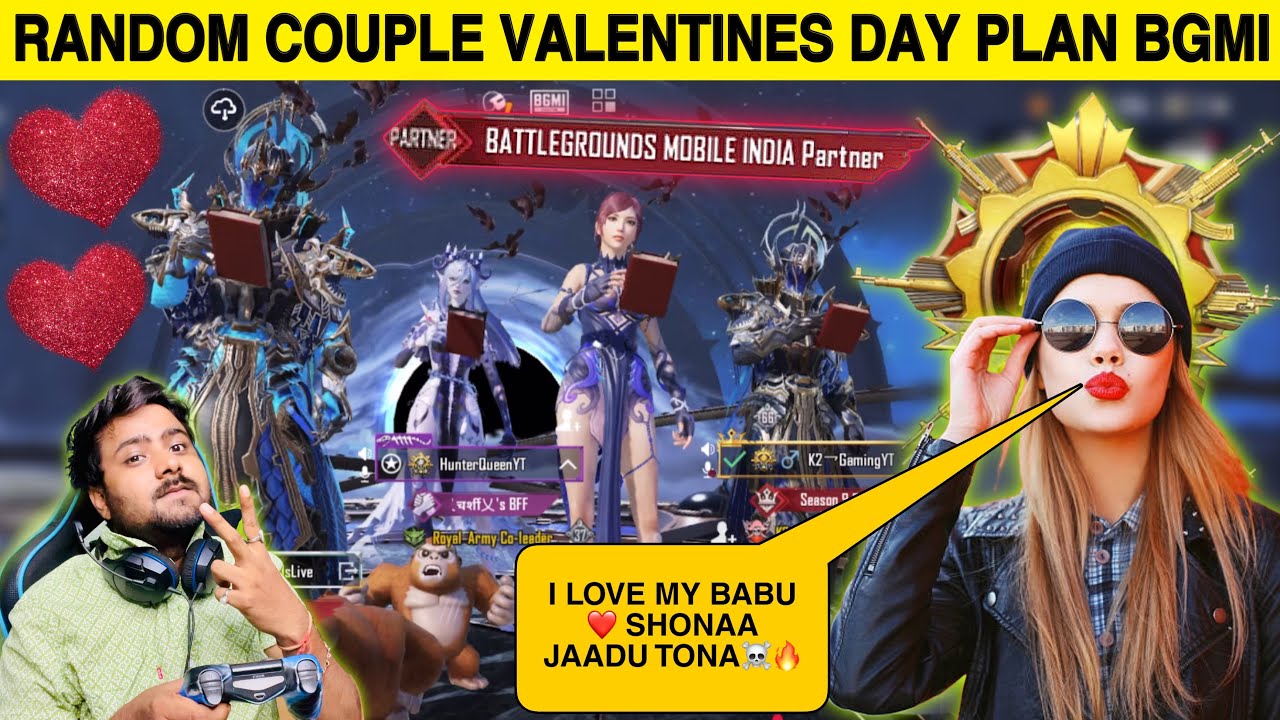 VALENTINES COUPLES 👩‍❤️‍👨IN BGMI🤣 SHE GOT BADLY TROLLED BY ME😈 || Kadam OP GAMING