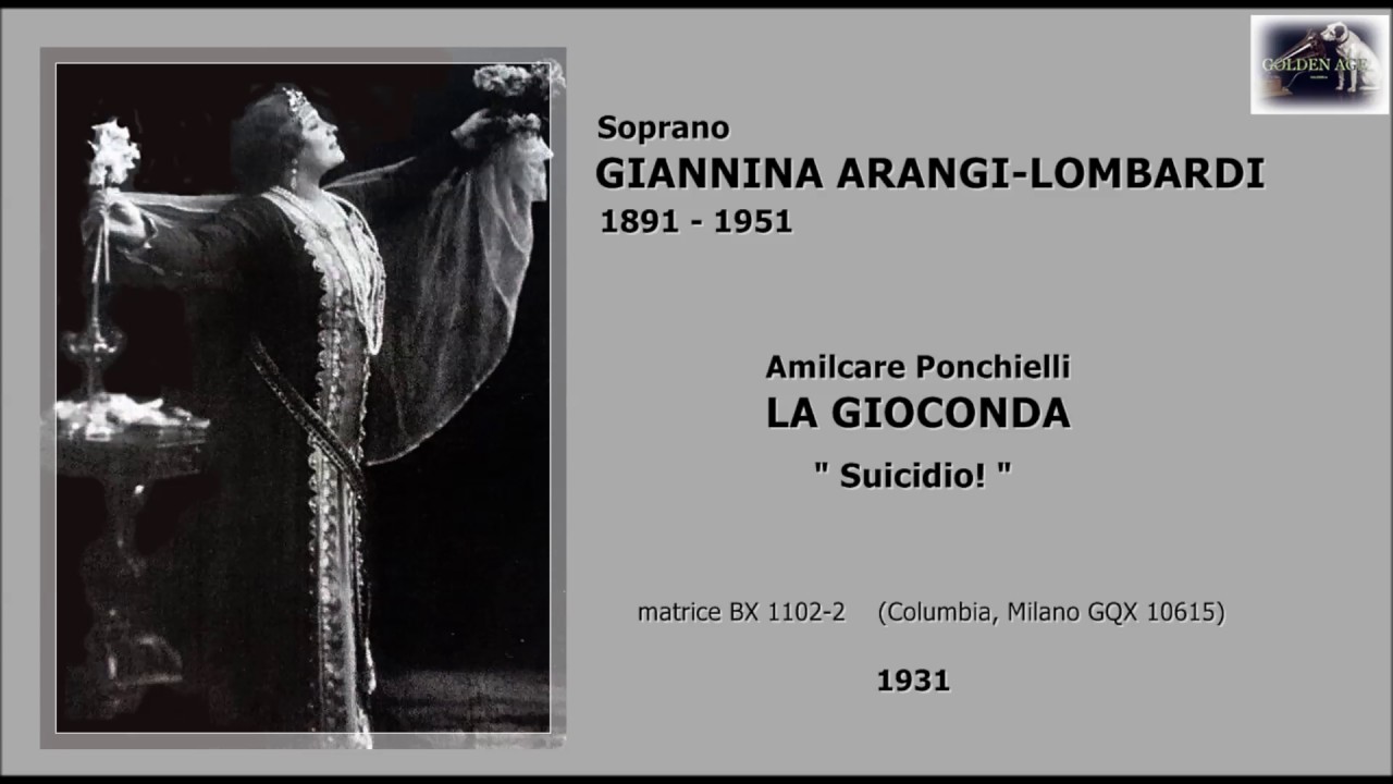 Soprano GIANNINA ARANGI-LOMBARDI - La Gioconda 