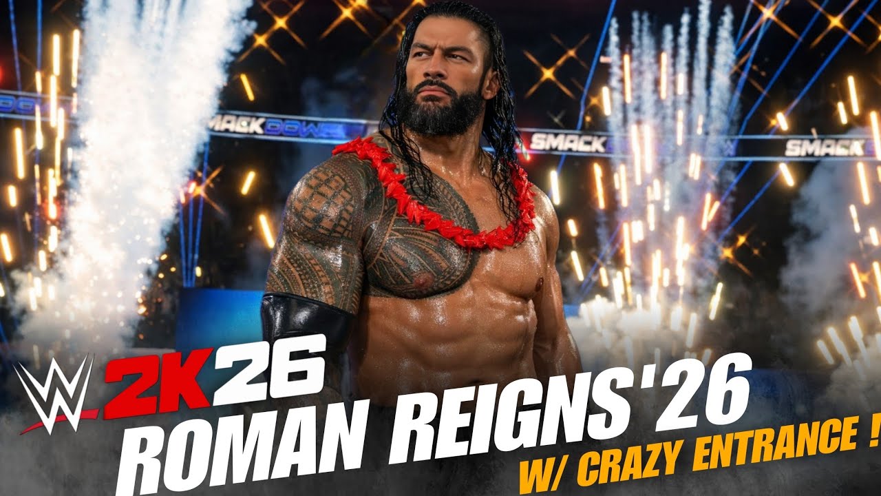 Roman Reigns '26 Crazy Entrance w/Updated Theme And Graphics Pack | Road To WWE 2K26 !