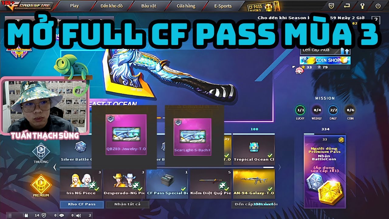 [ Đột Kích Crossfire ] CF PASS SEASON 3 - Mở Full CF Pass Mùa 3 - Tuấn Thạch Sùng