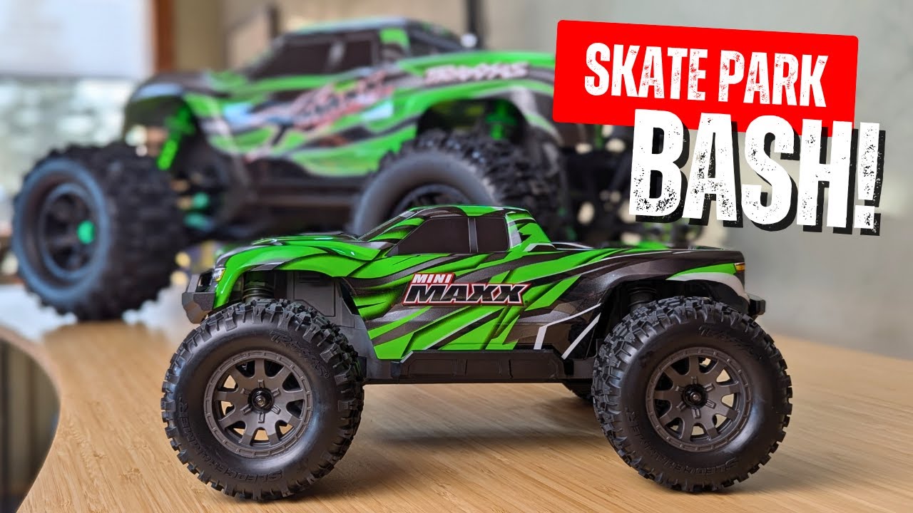 Traxxas Mini Maxx: Unboxing & Skate Park Bash!