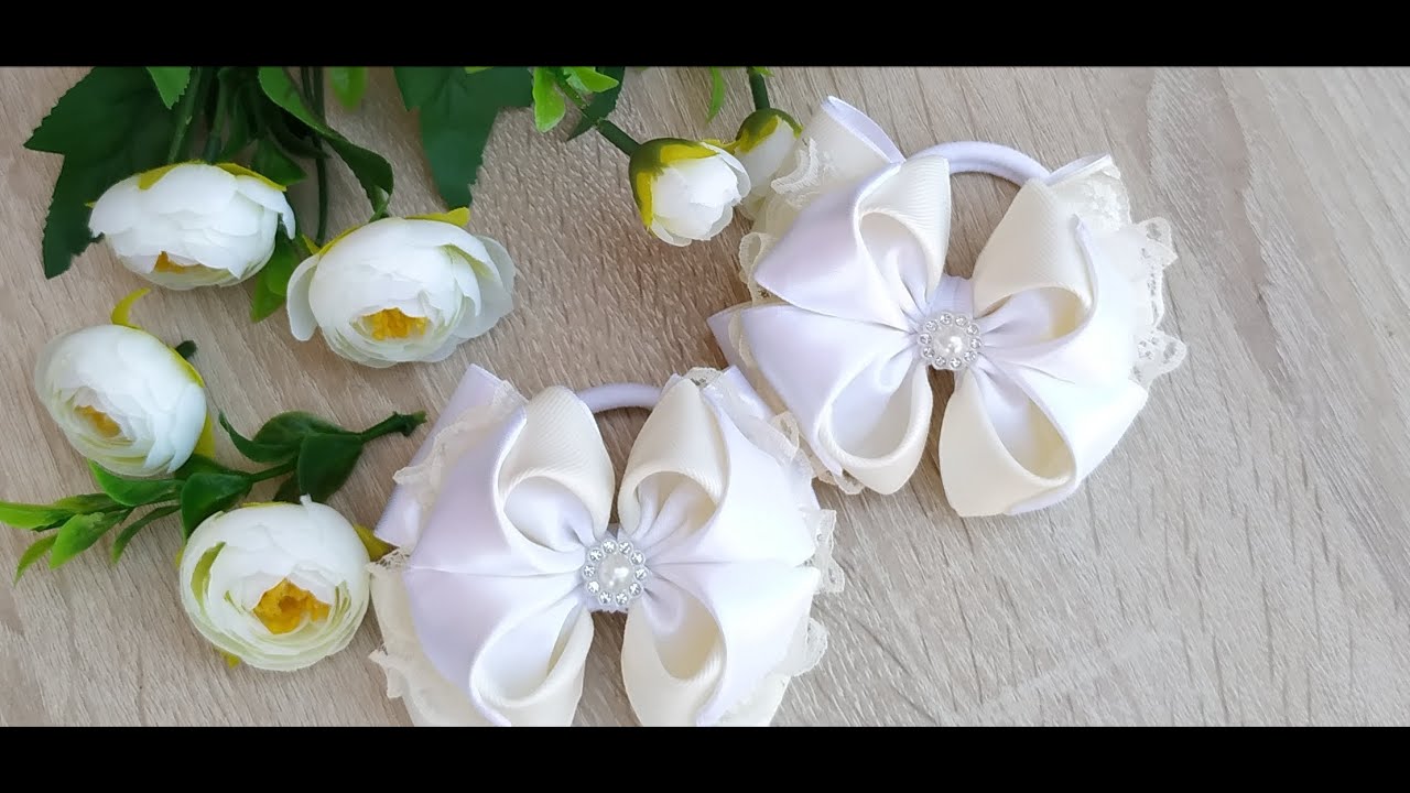 Школьные бантики 🎀МК🎀 из репсовой и атласной ленты 4 см.
