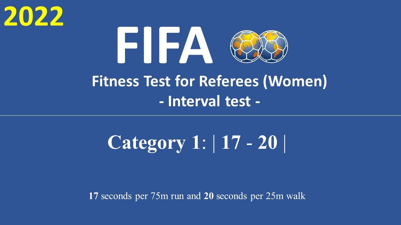 FIFA Fitness Test for Referees (Women): Interval test - Category 1