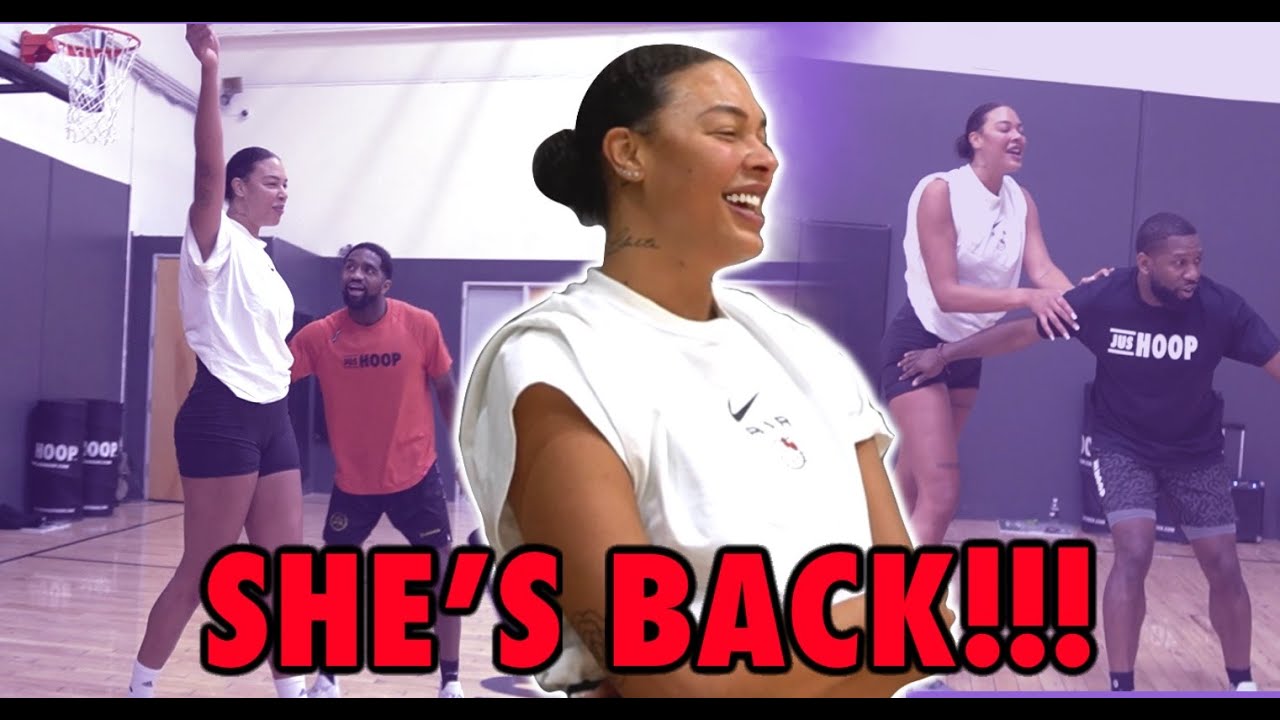 Liz Cambage training and playing ones vs the guys!!