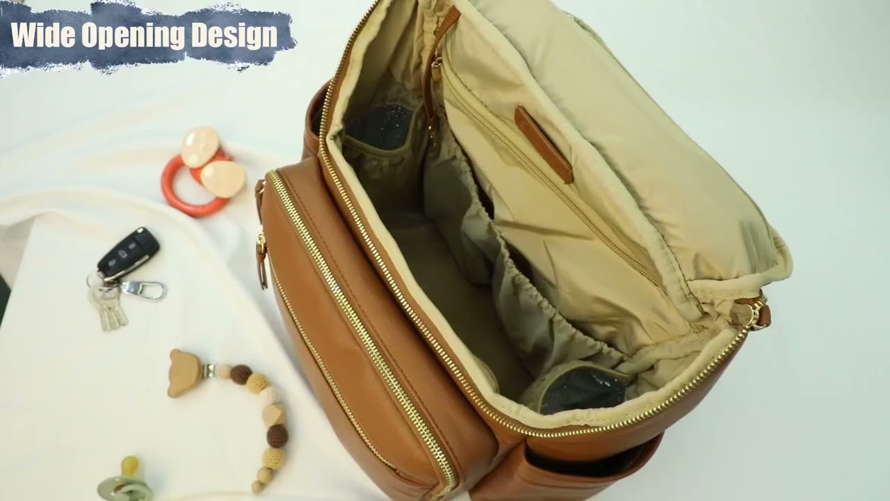 Luxury Leather Diaper Bag Backpack &ndash; Stylish Baby Bag #DiaperBag #ParentingEssentials