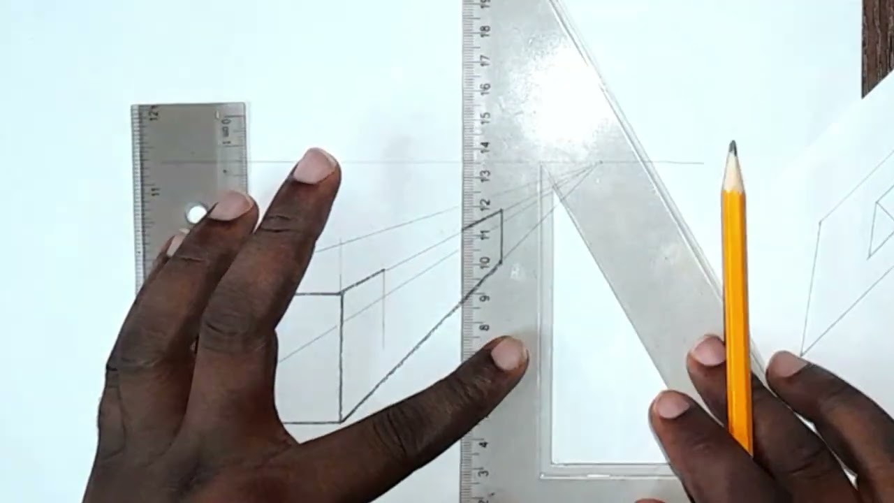 How to draw One-point perspective drawing #technicaldrawing #engineeringdrawing