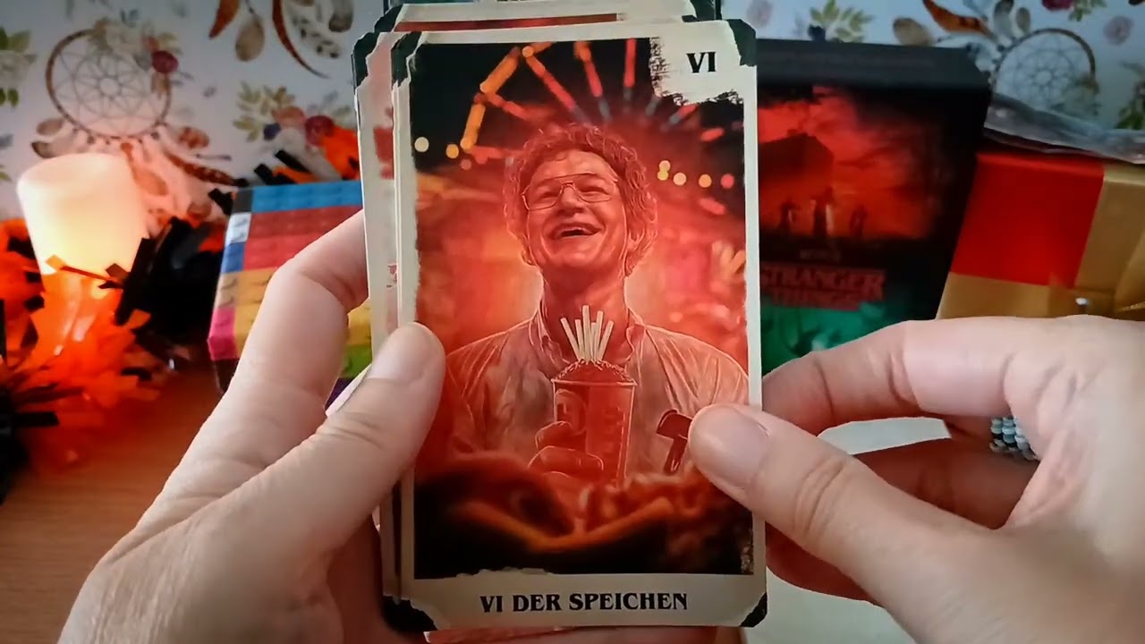 ASMR STRANGER THINGS UNBOXING WITH KINDER JOY AND THEMED TAROT CARDS! 👀🔮