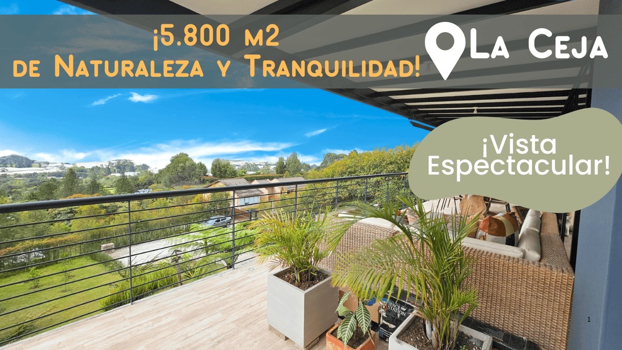 Venta casa campestre en La Ceja con vista preciosa y hermosos jardines