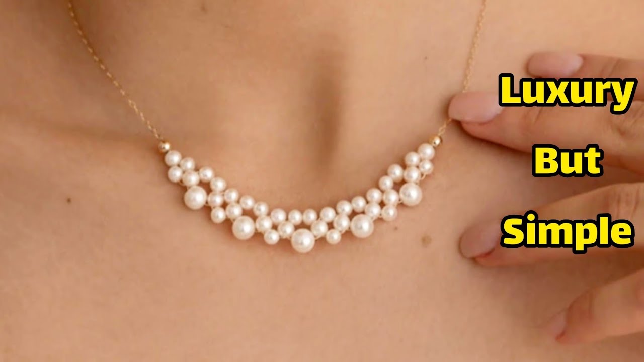 Elegant Wire Wrapped Pearl Necklace | Handmade Jewelry for Classy Women