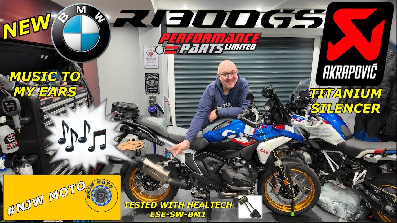 Akrapovic Titanium BMW R1300 GS S-B13SO4-HJGT: установка и проверка звука с помощью Healtech ESE ...